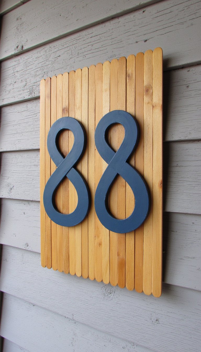 23. Decorative Popsicle Stick House Numbers