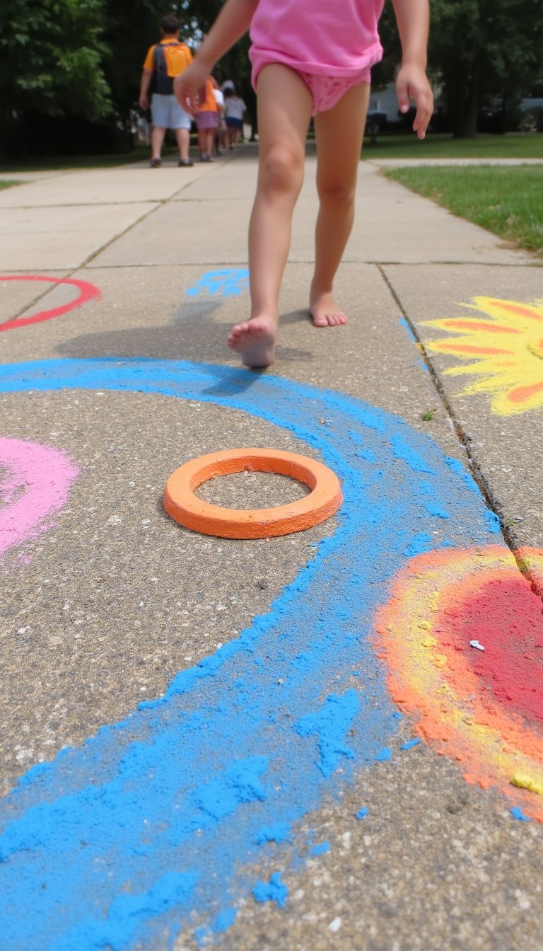 7. Sidewalk Chalk Obstacle Course