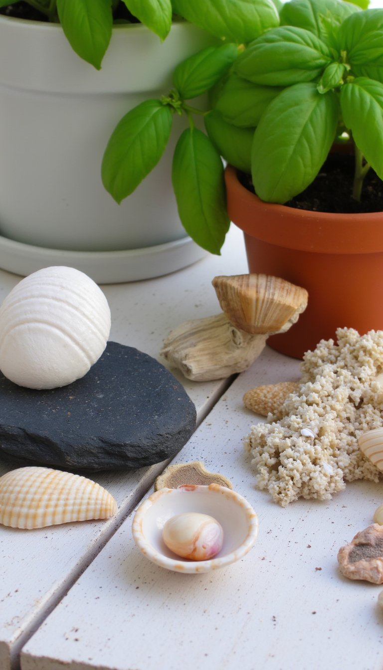 29. Labeled Seashell Garden Markers
