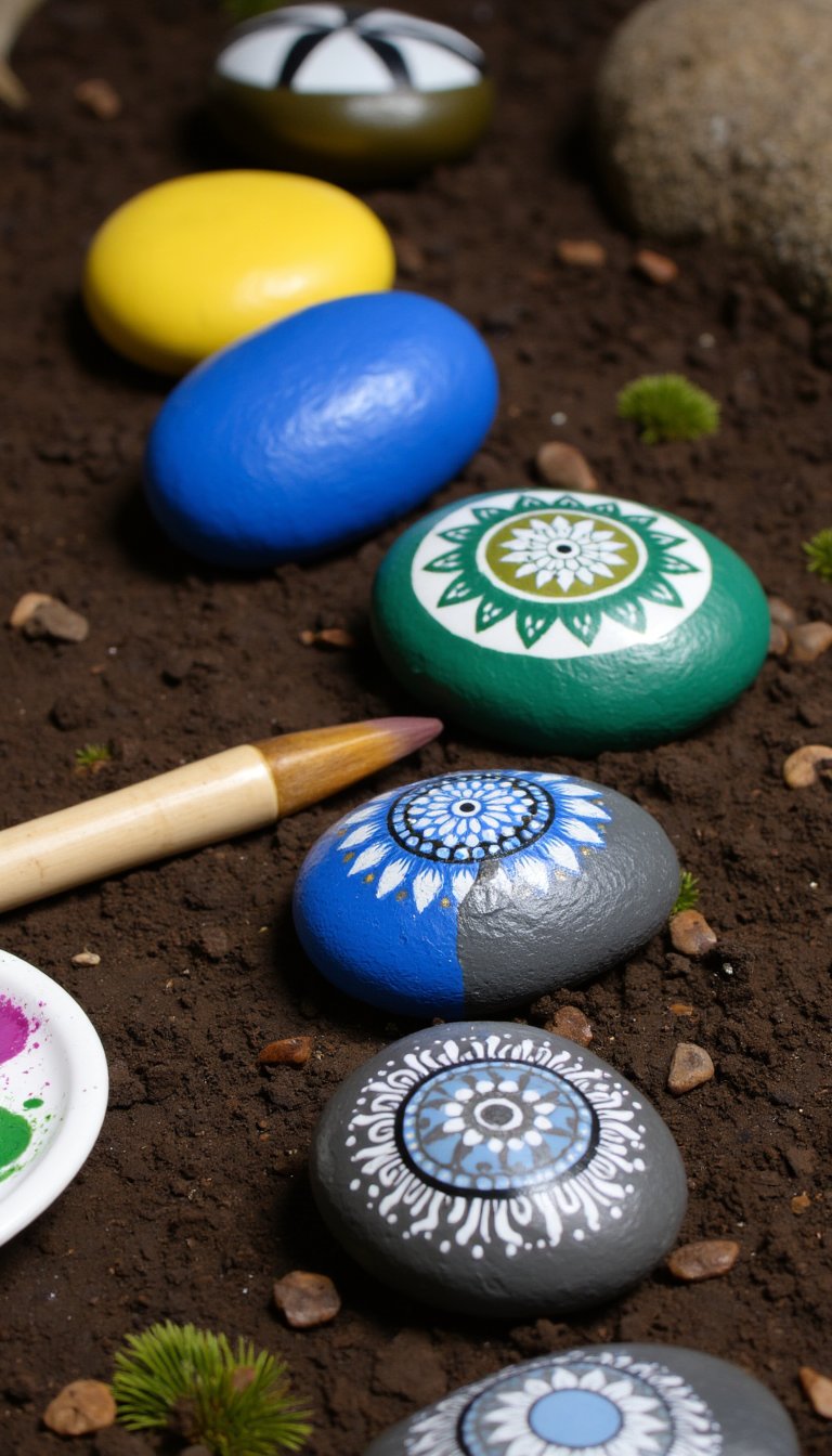 14. Painted River Rock Garden Path