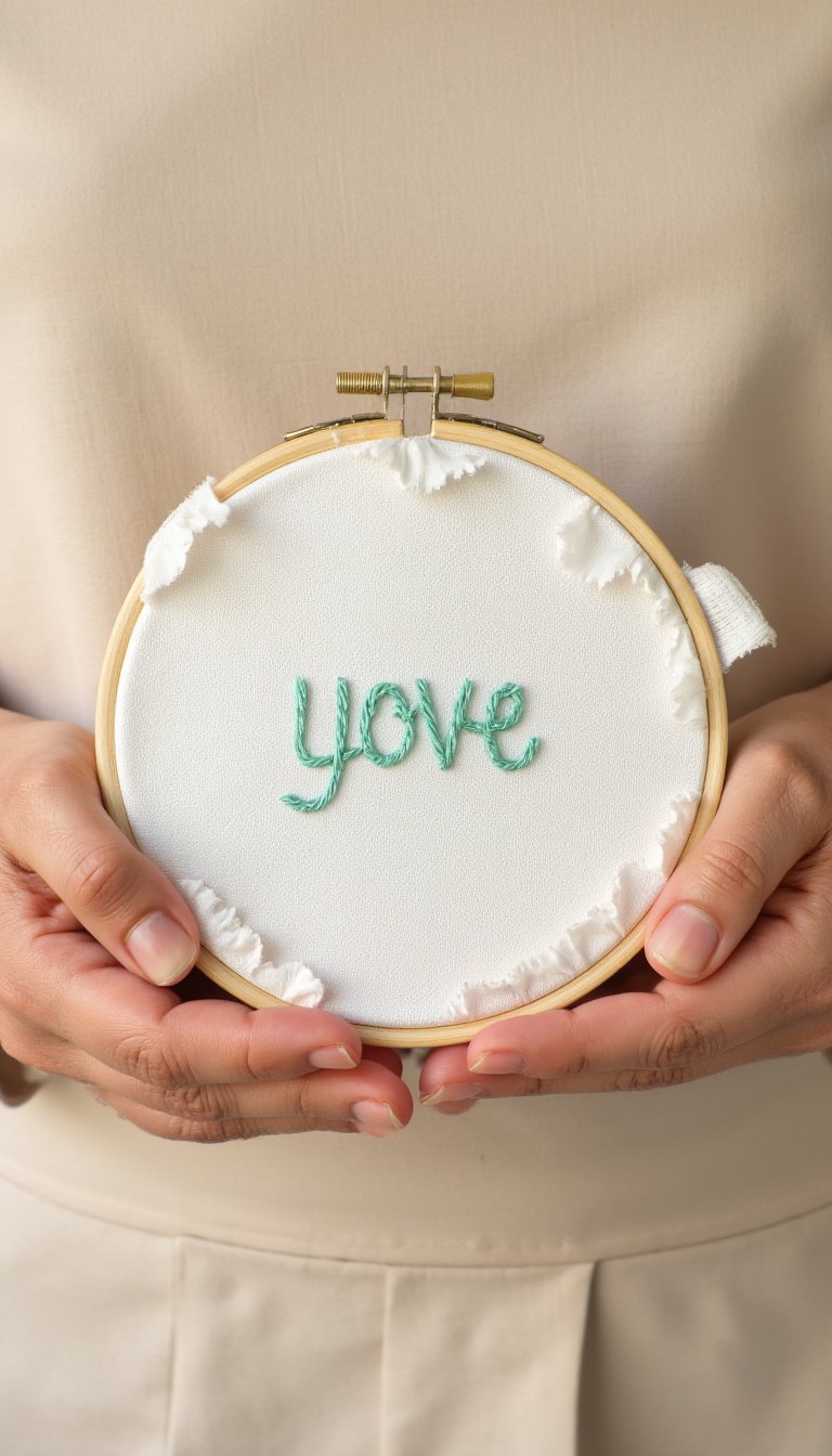 23. Embroidered Hoop Art with Positive Words