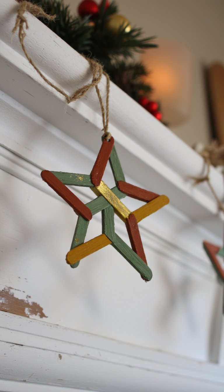 20. Popsicle Stick Star Garlands