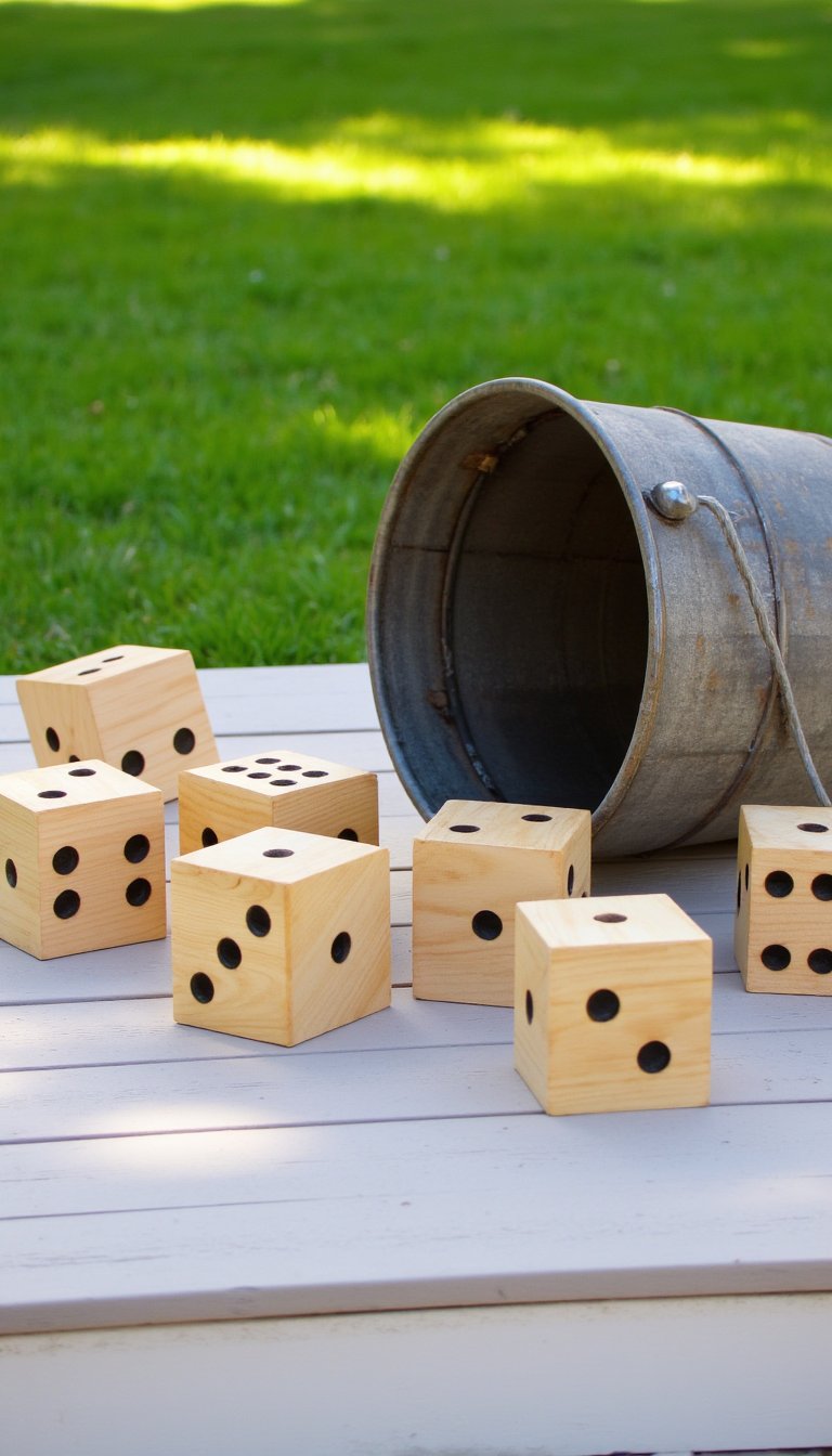 12. Make a Giant DIY Yard Yahtzee Game