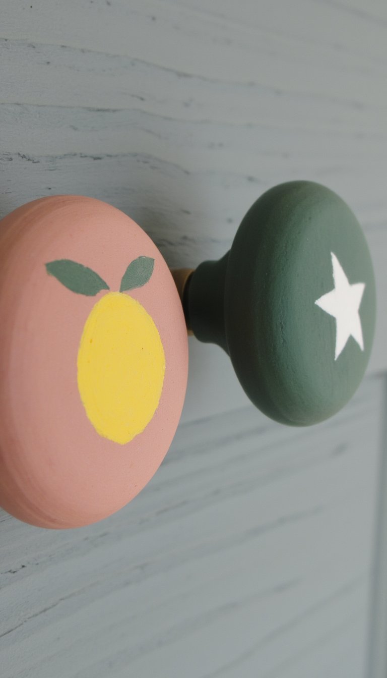 17. Painted Ceramic Knob Wall Hooks