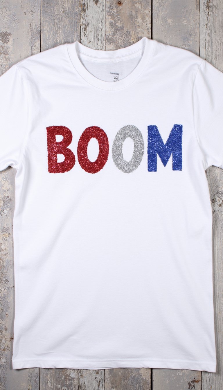 7. Glitter "Boom" Shirt