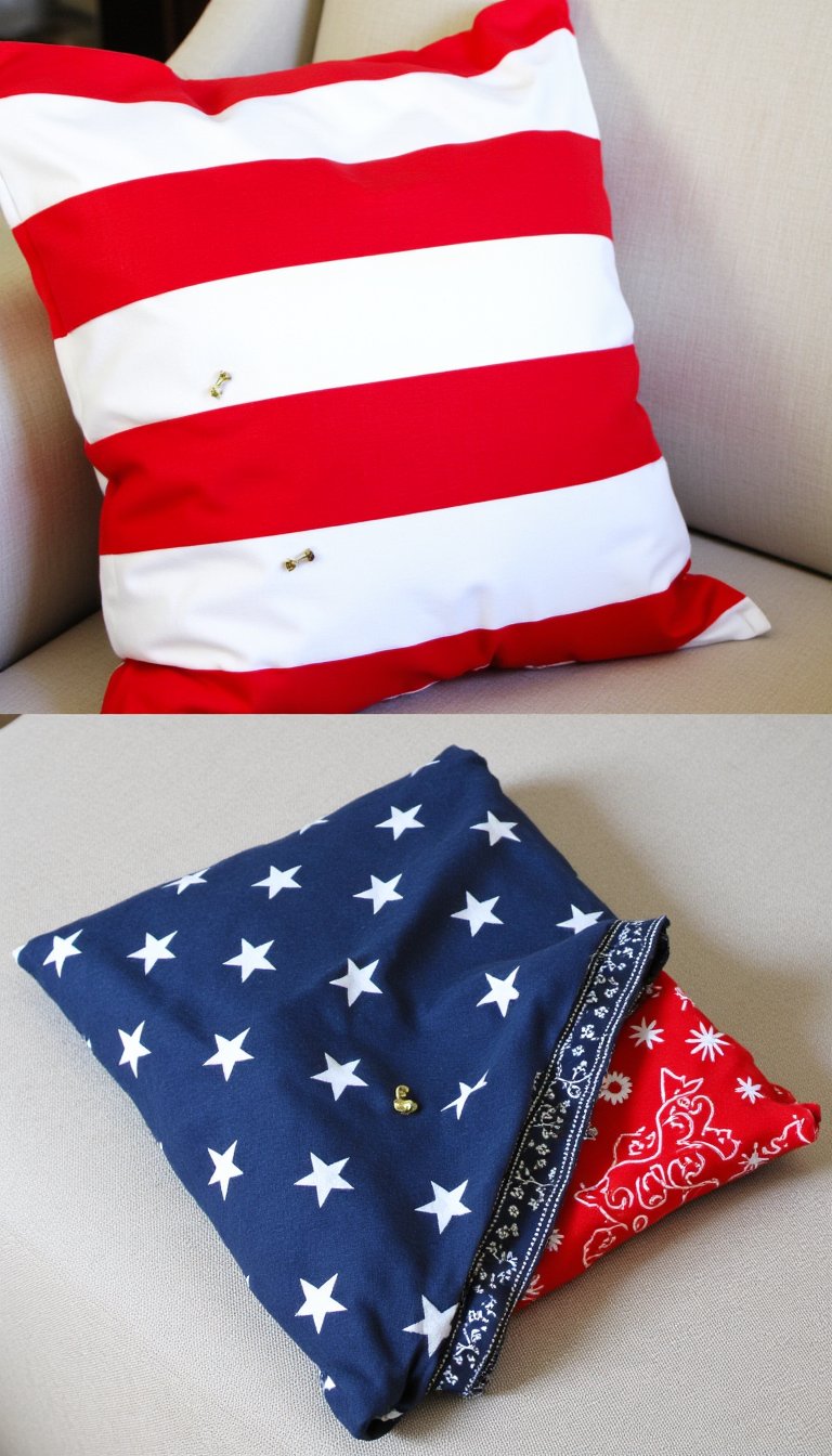 6. Bandana Pillow Covers (No Sew!)