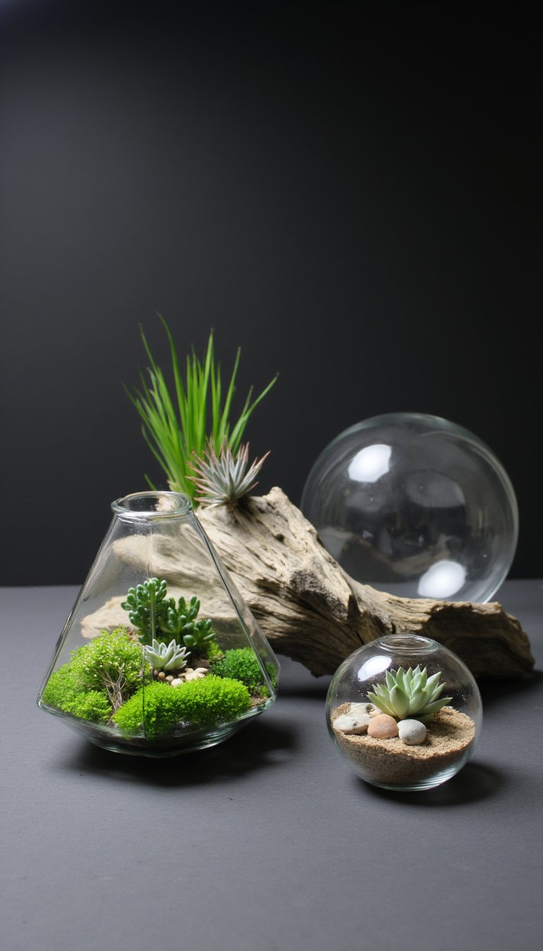 27. Miniature Terrariums & Air Plant Displays