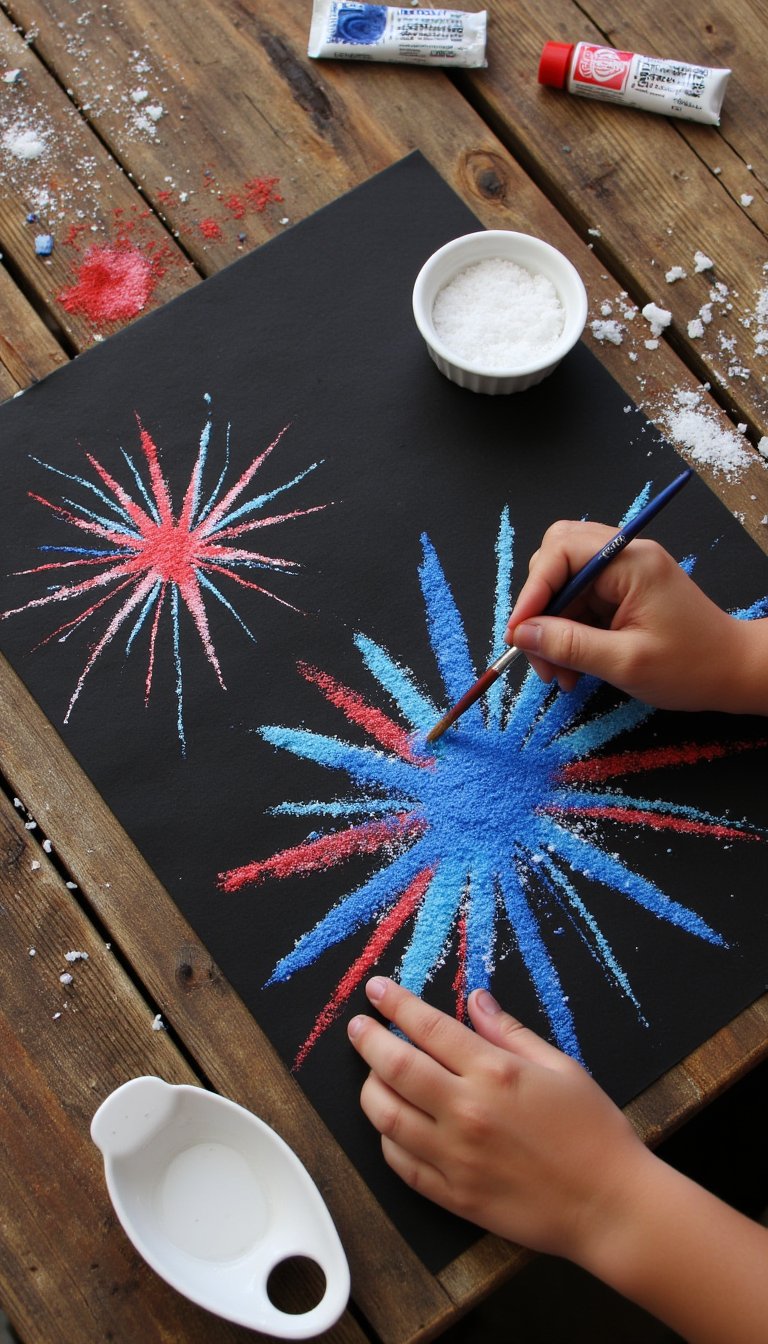 8. Firework Salt Painting