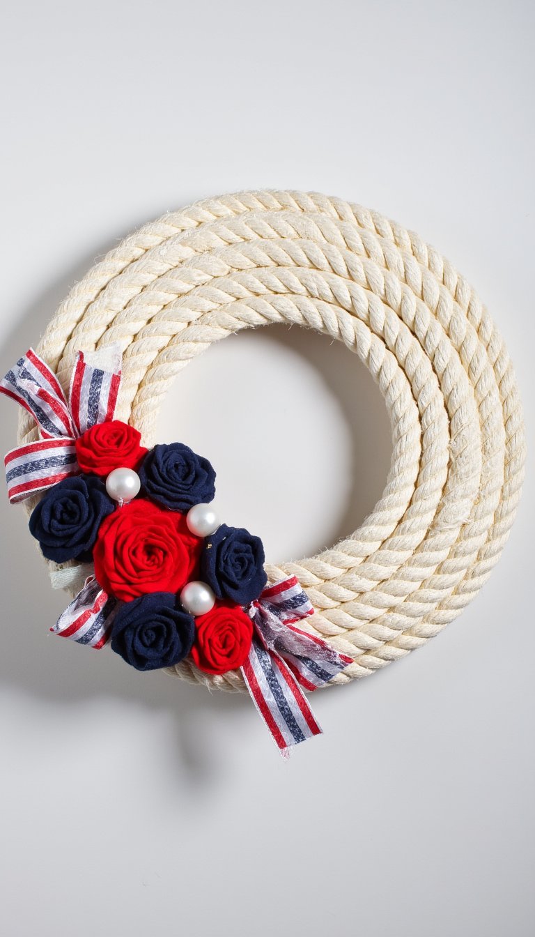 5. Patriotic Rope Wreath
