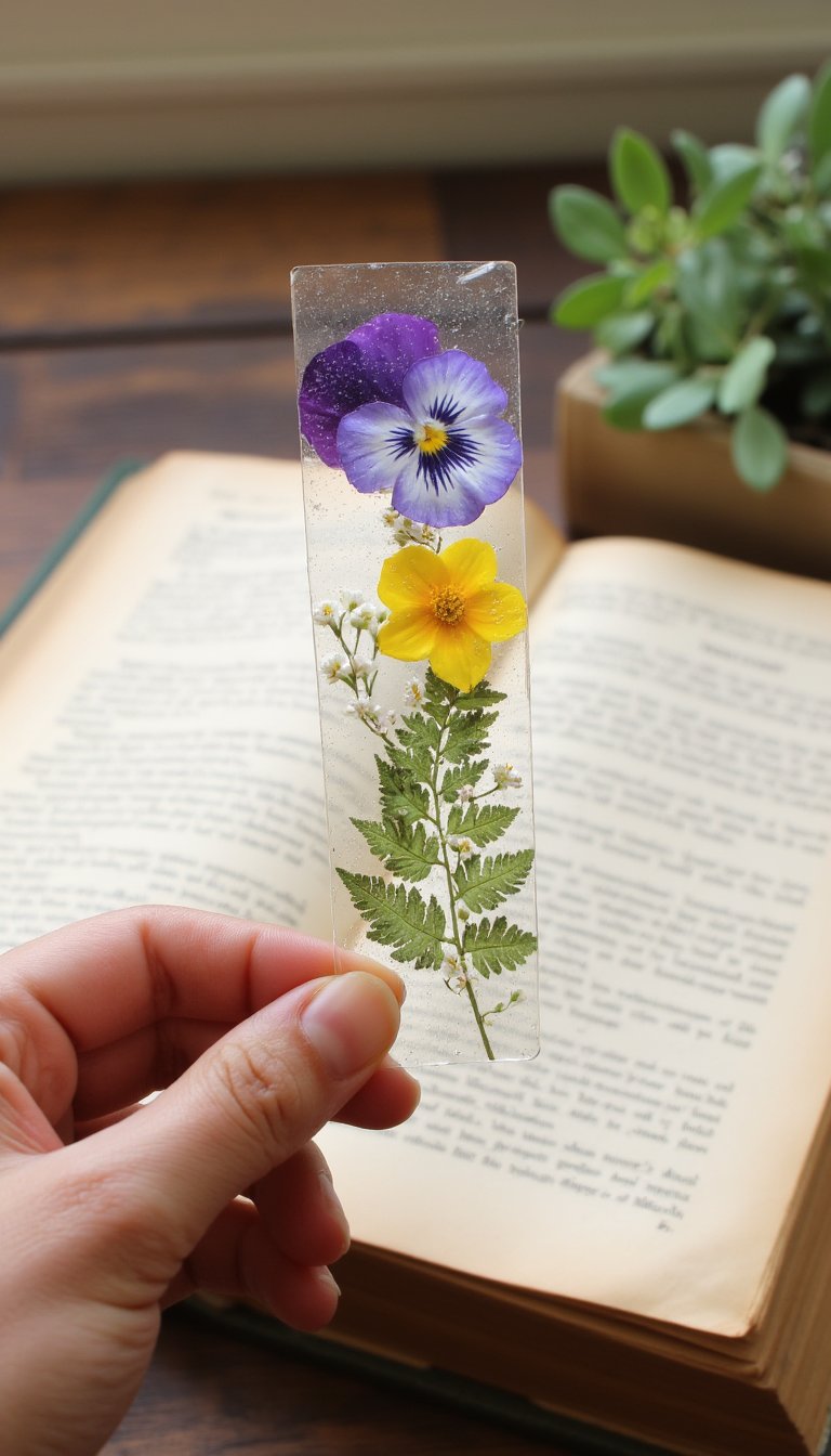 12. Pressed Flower Bookmarks