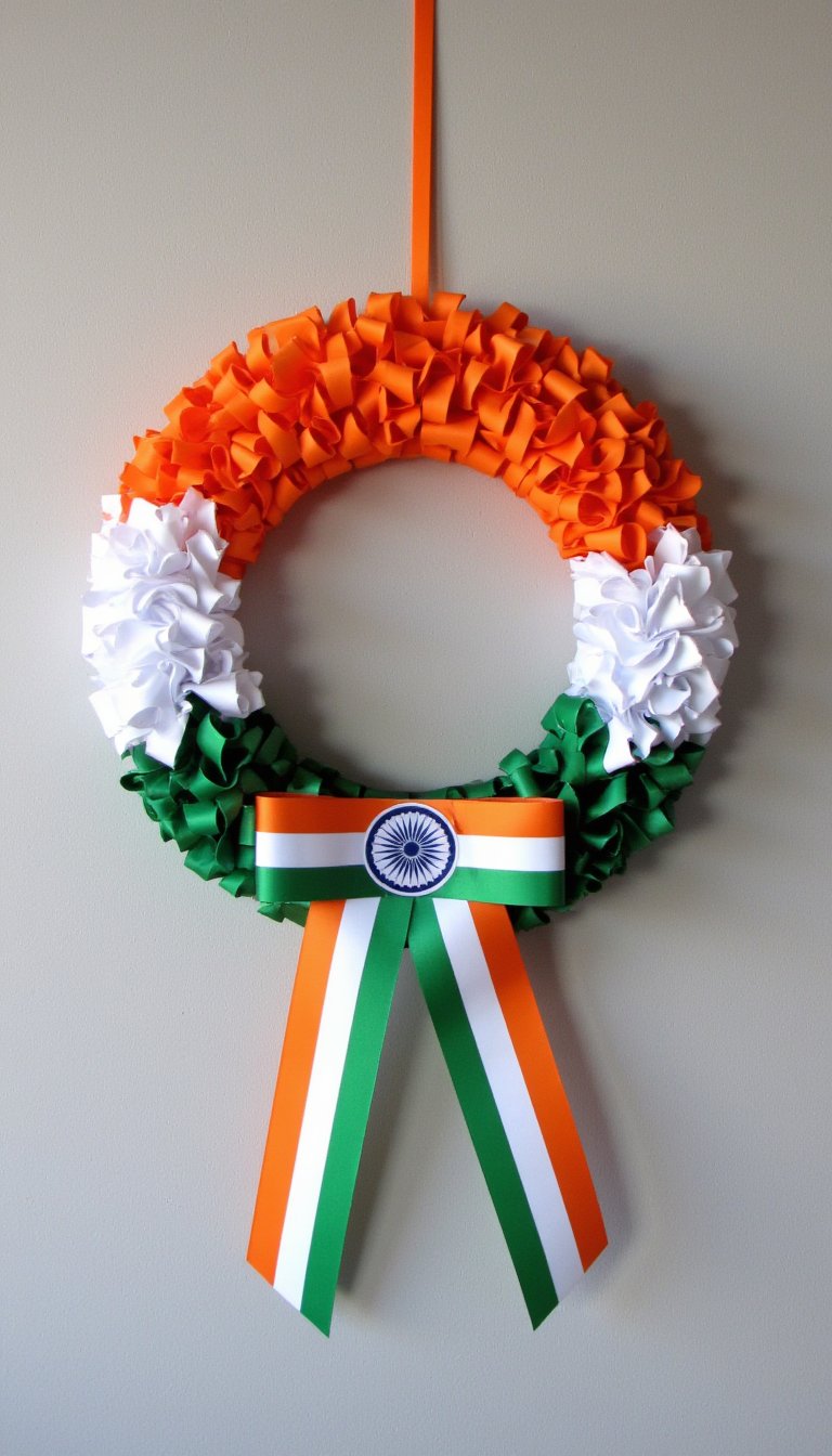 12. Tricolour Paper Chain Wreath