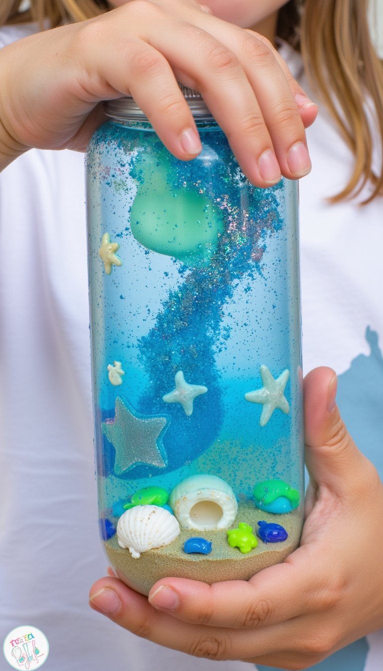 6. Ocean in a Bottle Sensory Jar
