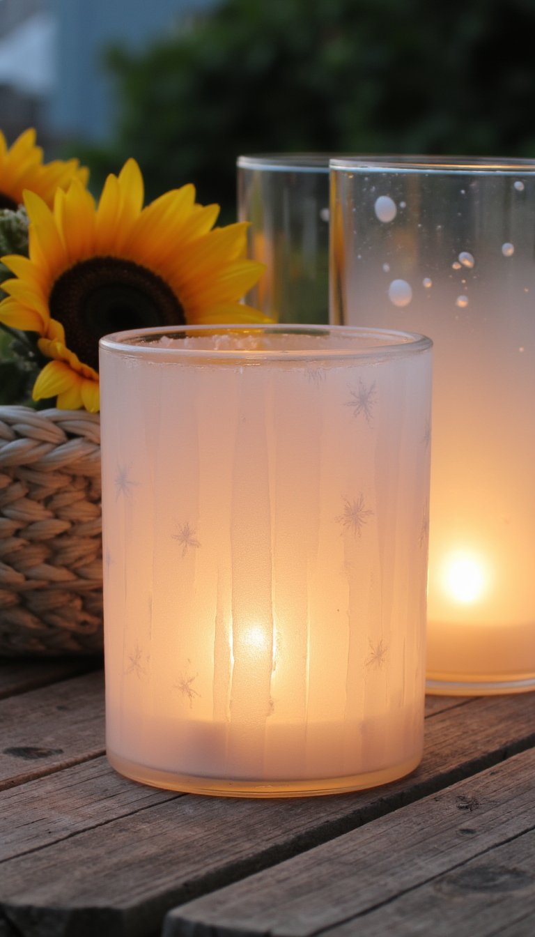 11. Frosted Glass Candle Holders