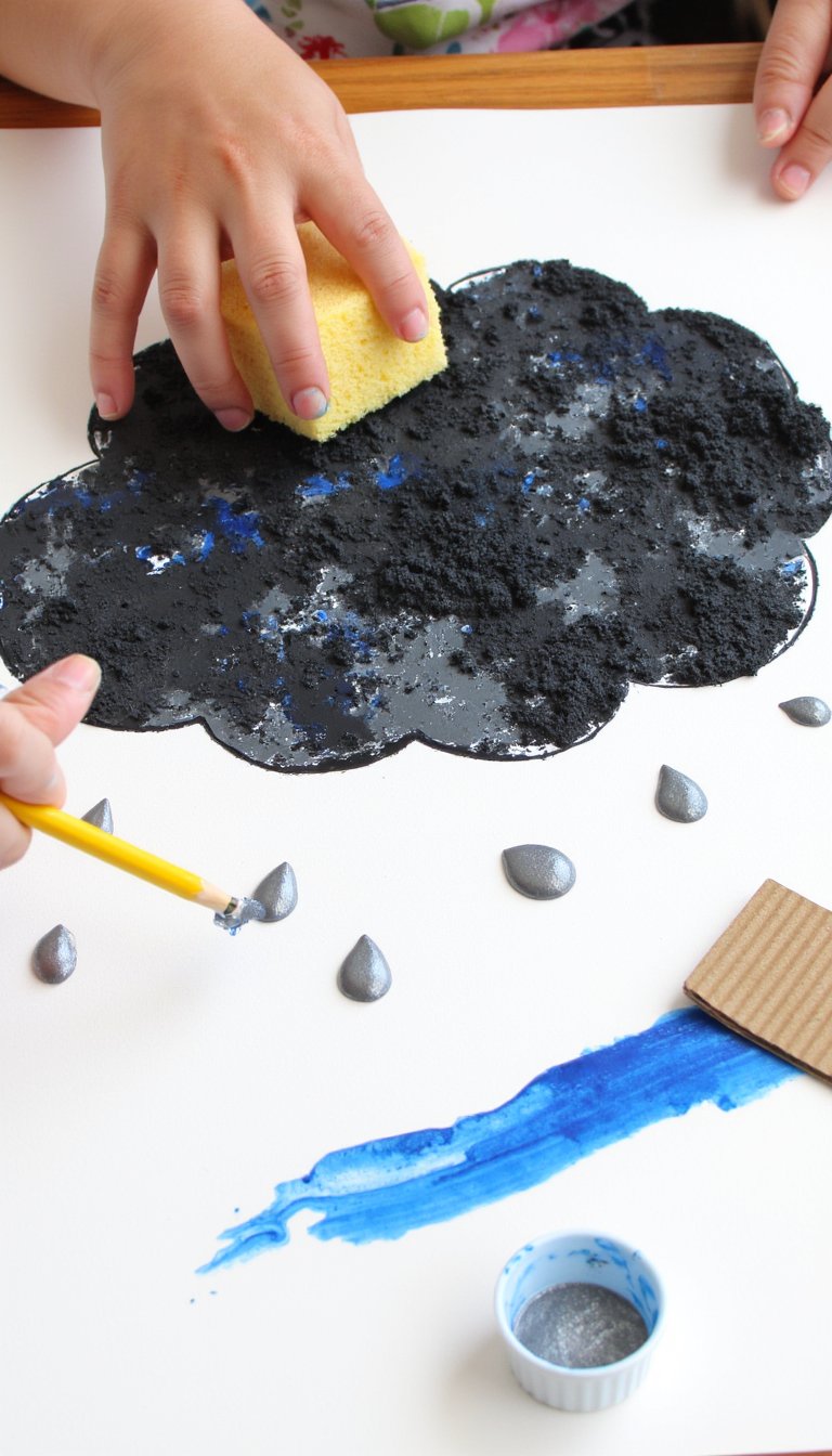 4. Sponge-Painted Storm Clouds