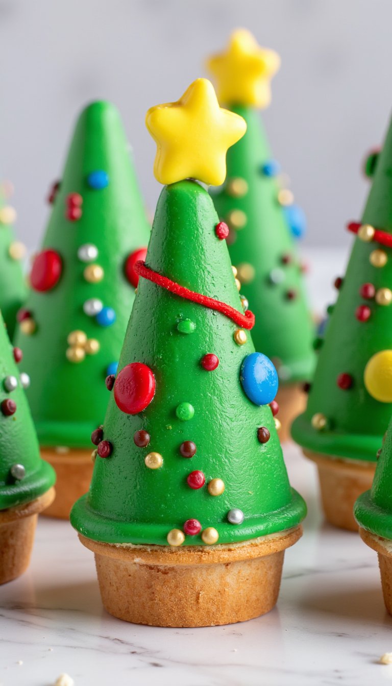 8. Ice Cream Cone Christmas Trees