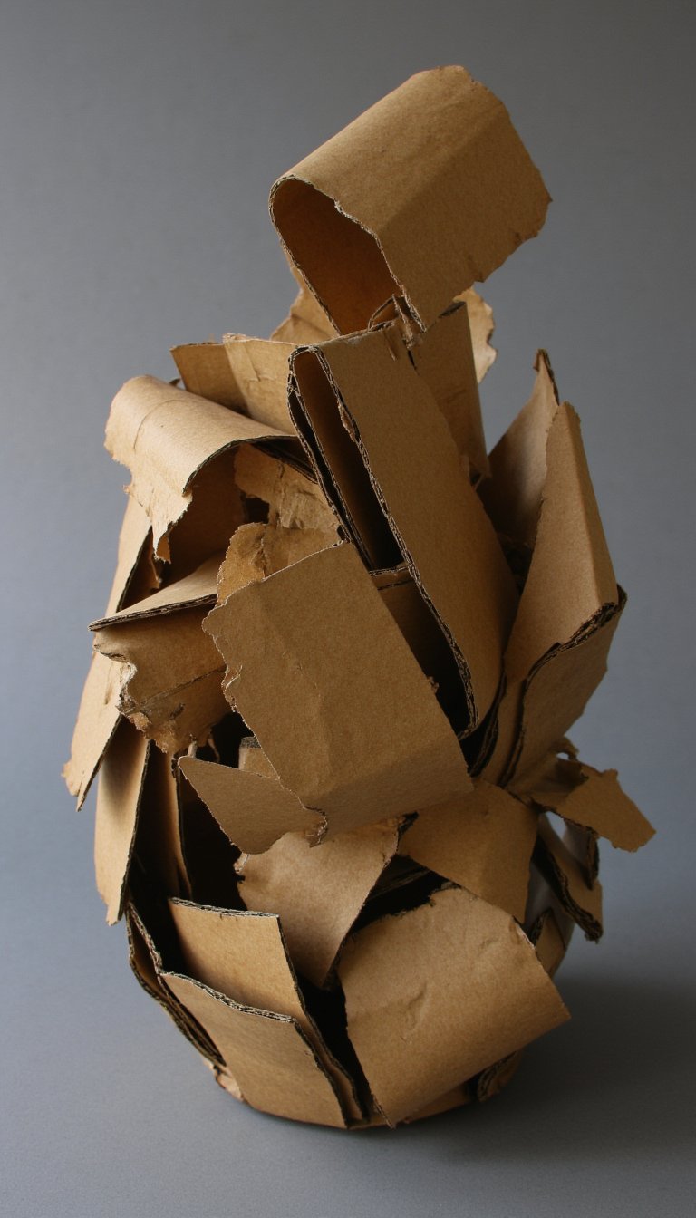 25. Recycled Cardboard Sculptures