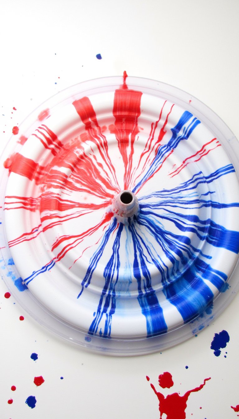 2. Patriotic Spin Art Fireworks