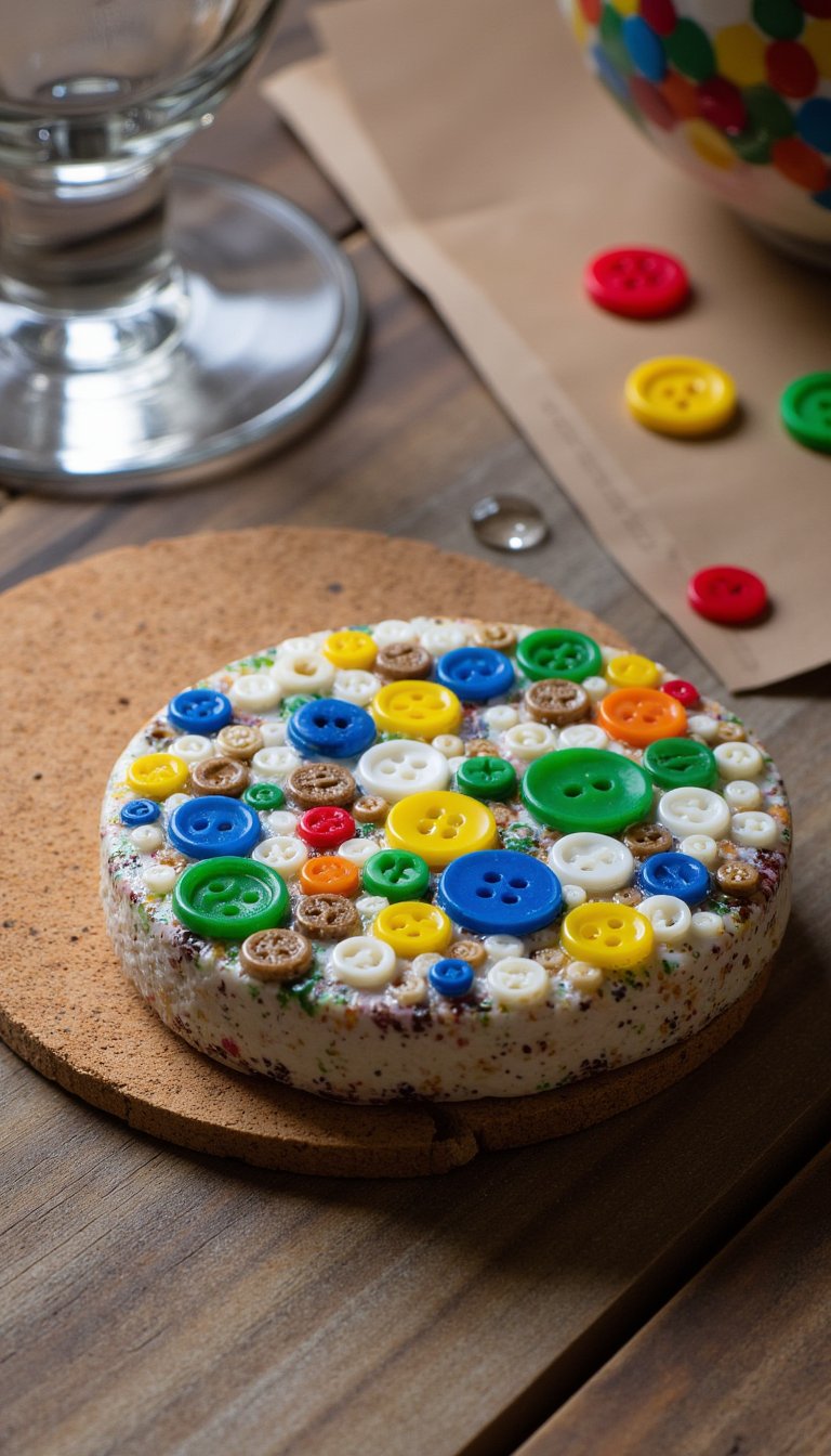 23. Textured Button Coasters