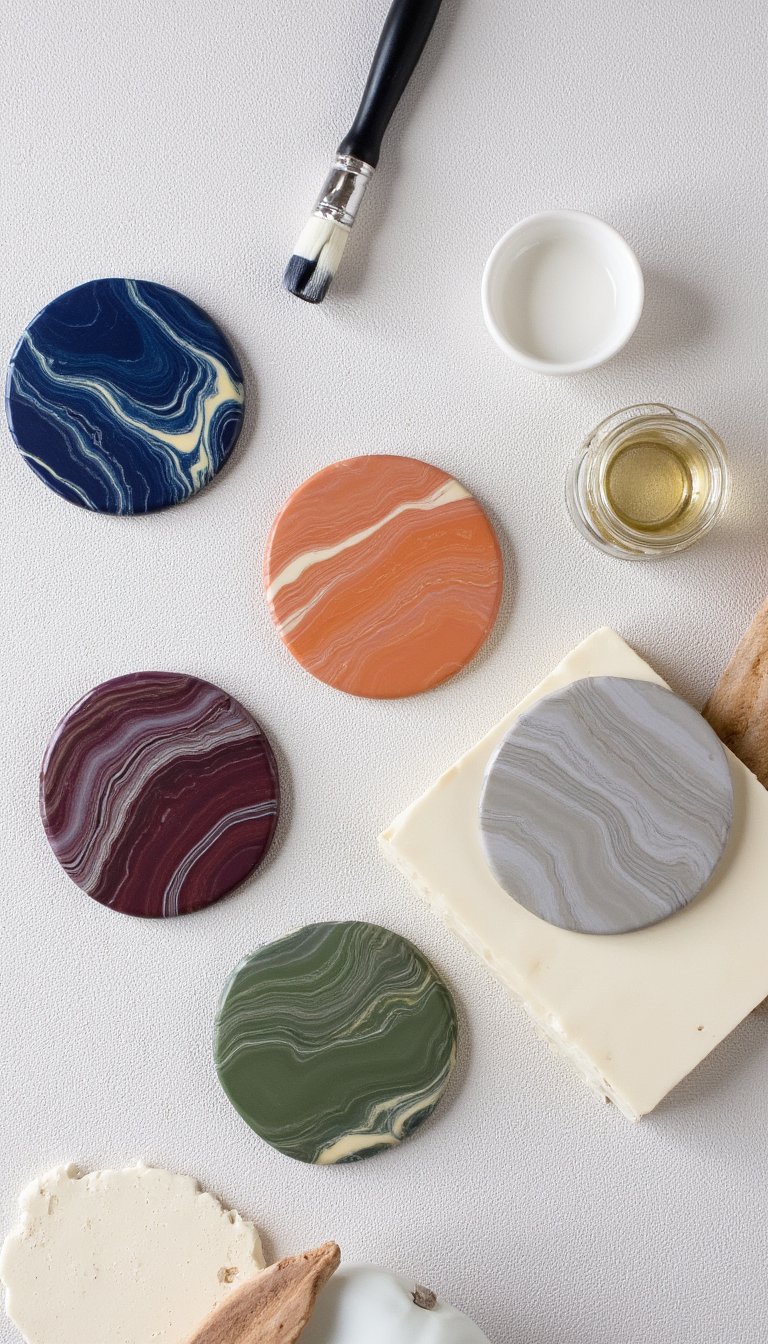 4. Marbled Clay Coasters