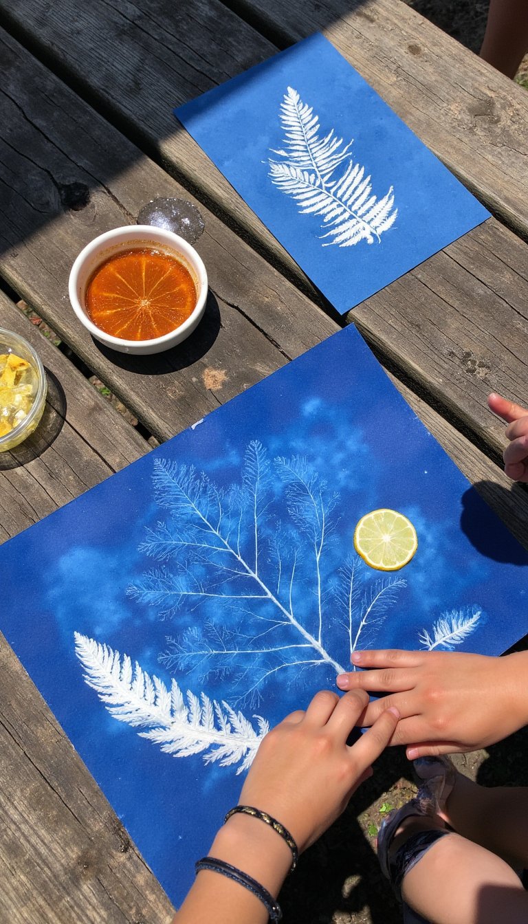 10. Solar Print Nature Art (Cyanotypes)