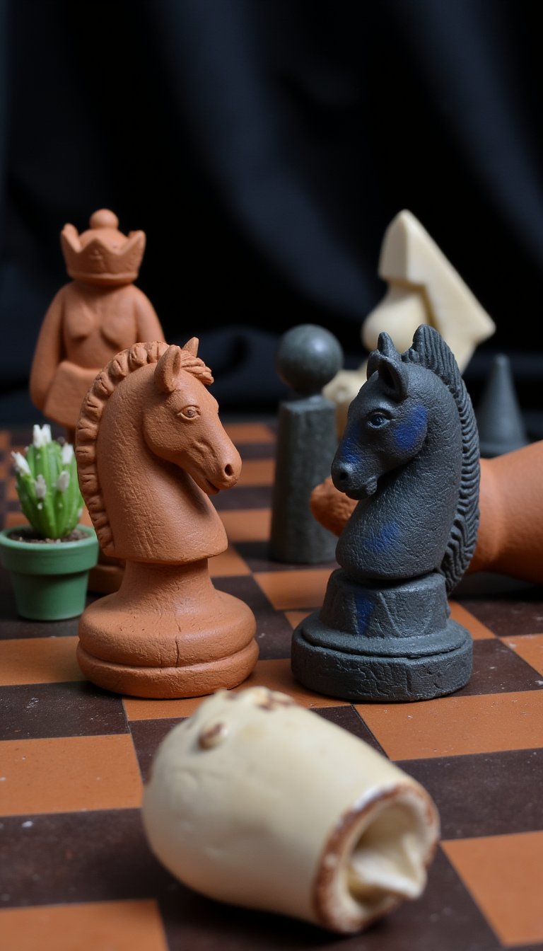 25. DIY Clay Chess Set