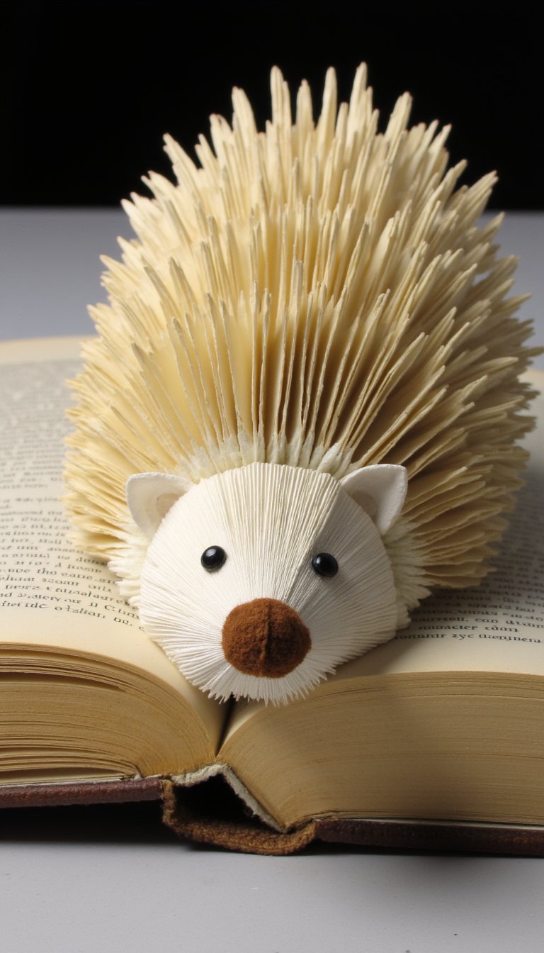 17. Upcycled Book Hedgehog "Book-ig"