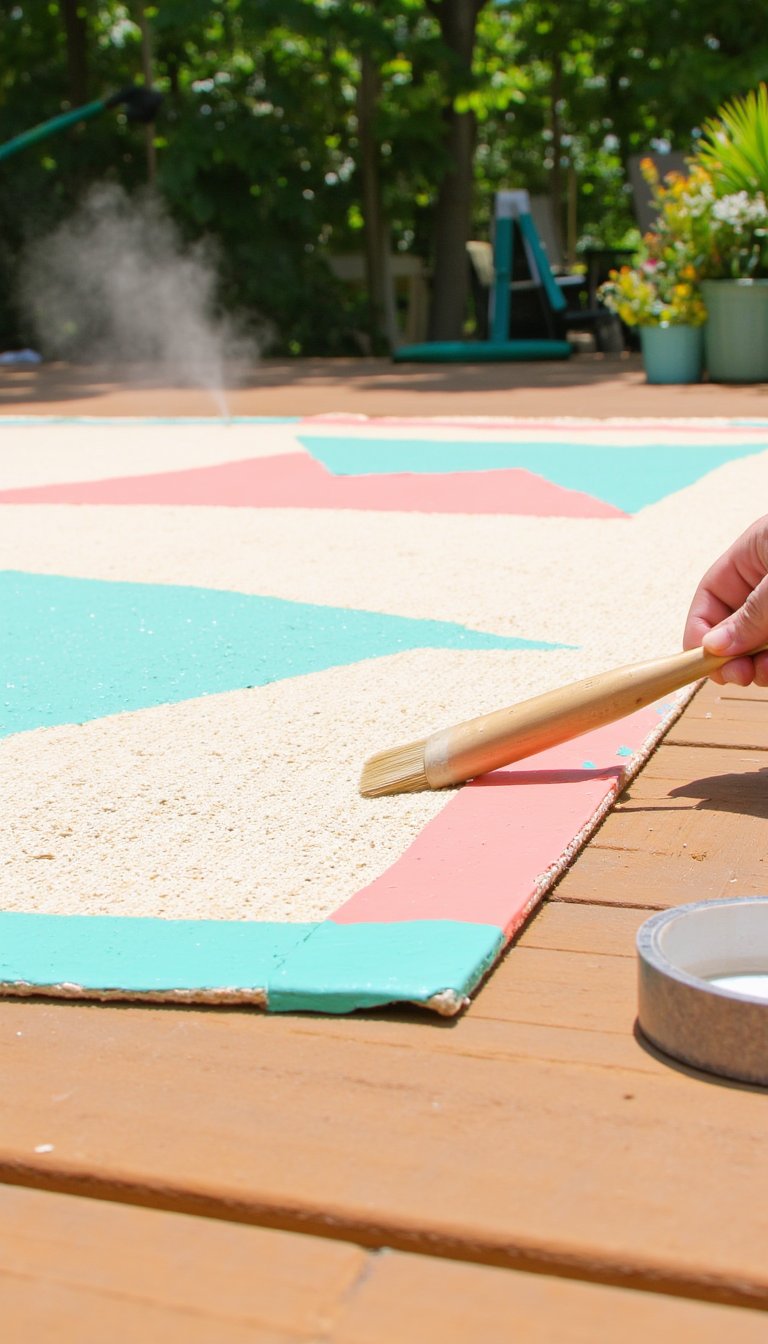 5. Paint a Bold Pattern on an Outdoor Rug