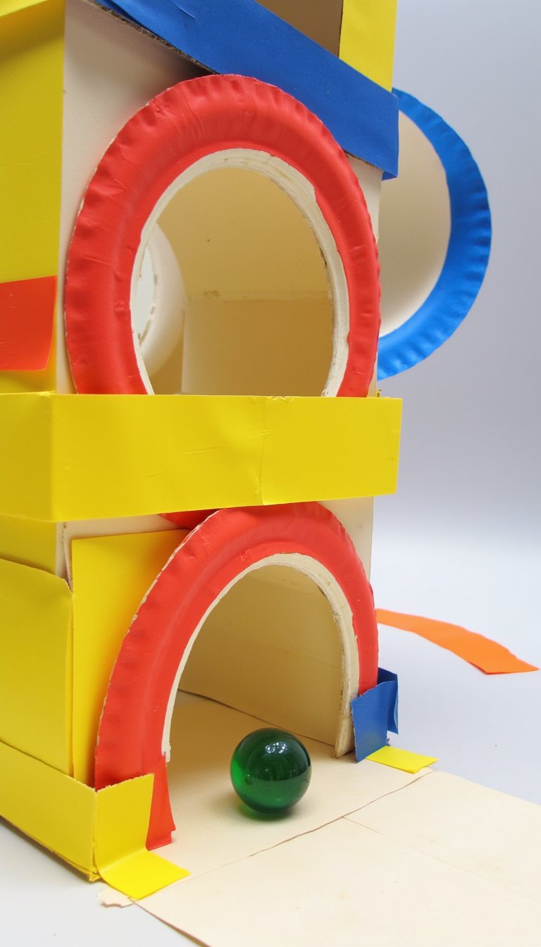18. Paper Plate Marble Run