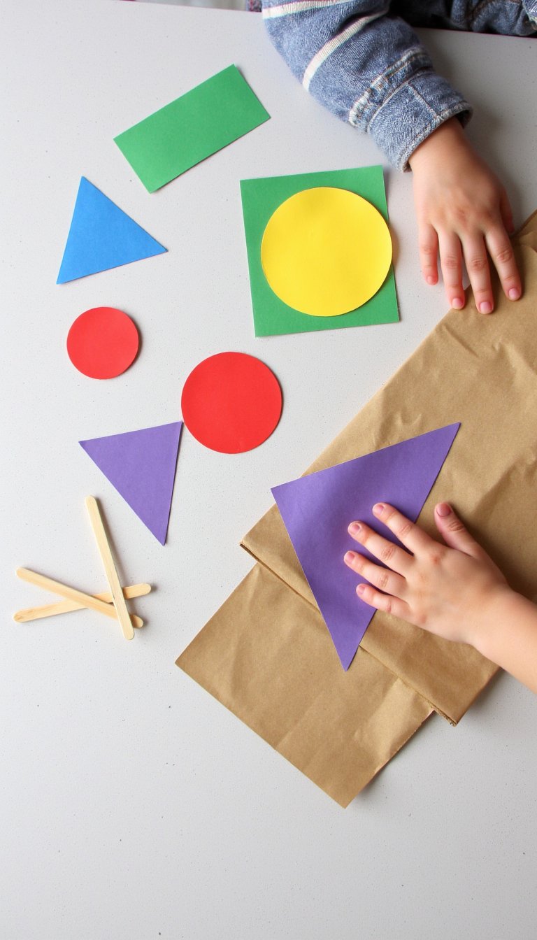 8. Shape Monster Puppets