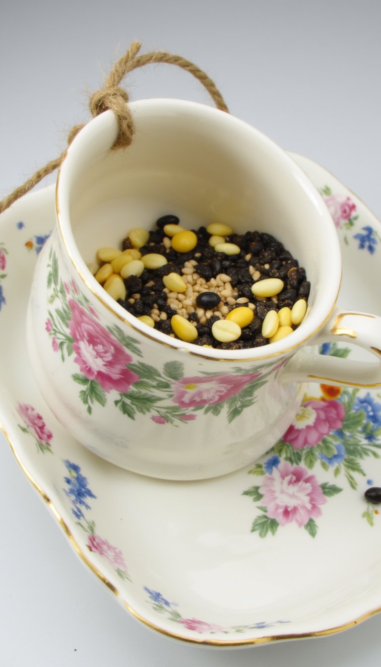 12. Teacup Bird Feeder