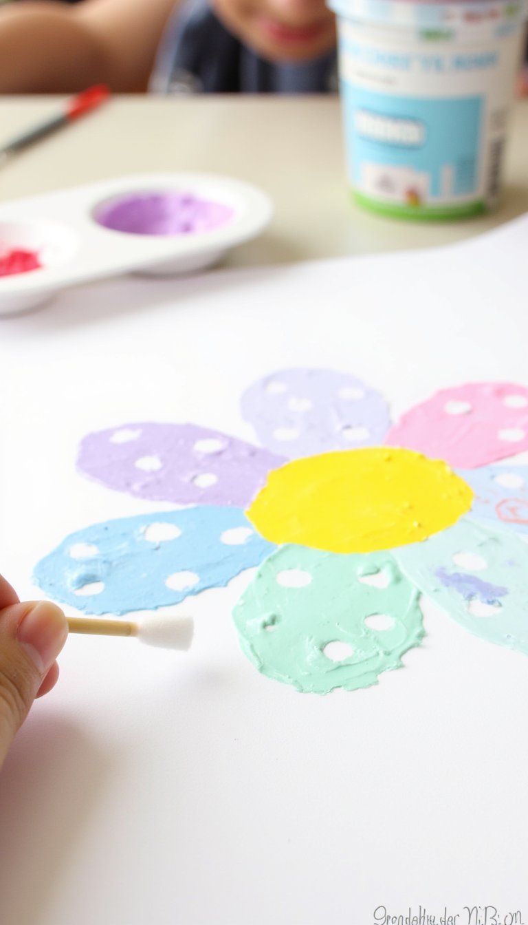 12. Q-Tip Dot Flowers