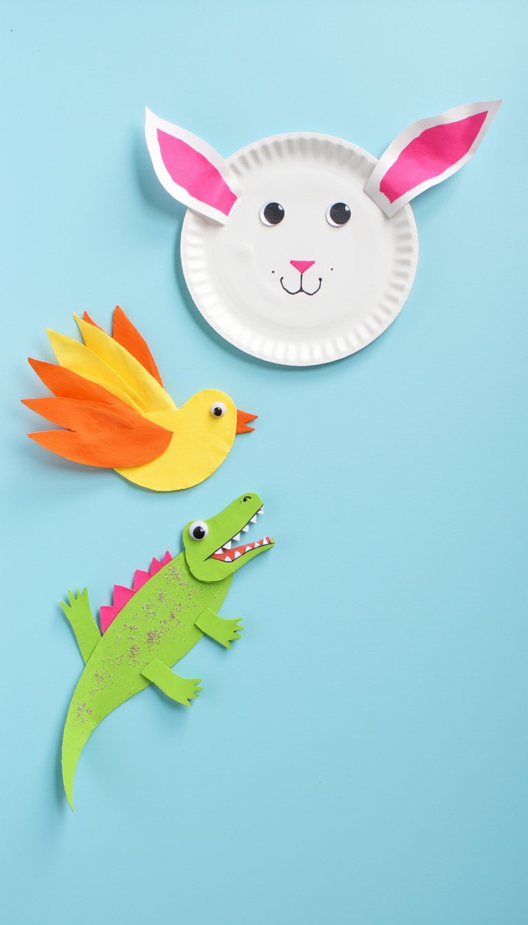 10. Simple Split-Pin Animal Puppets