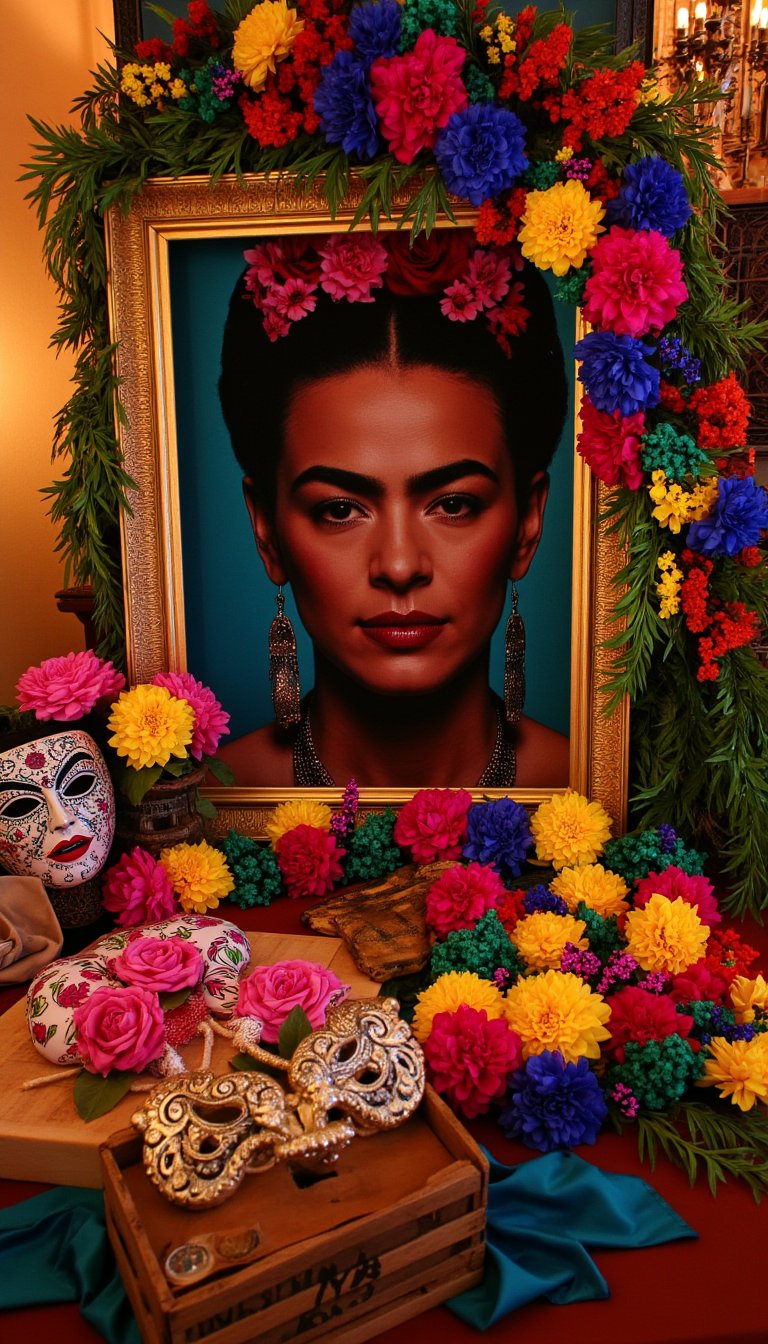 9. Design a Colorful "Photo Frida" Wall with Props