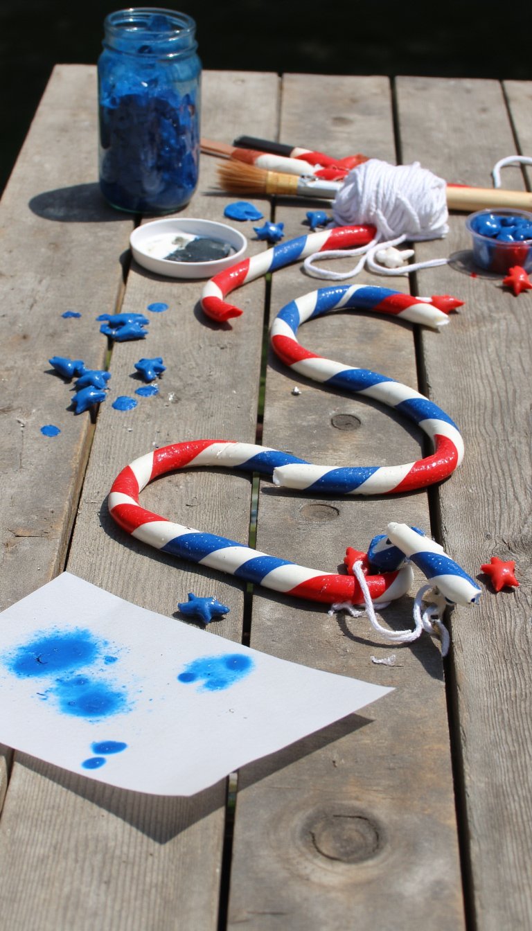 2. Patriotic Pasta Necklaces
