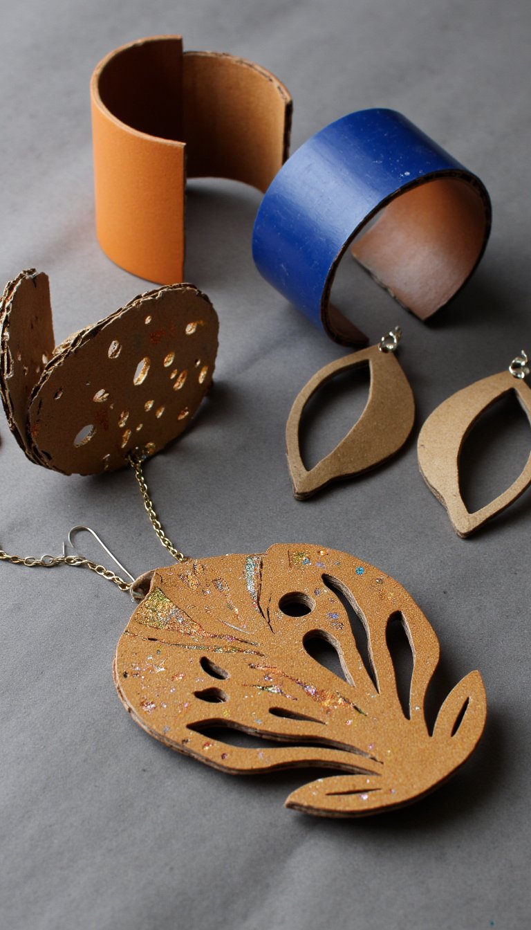 18. Cardboard Statement Jewelry