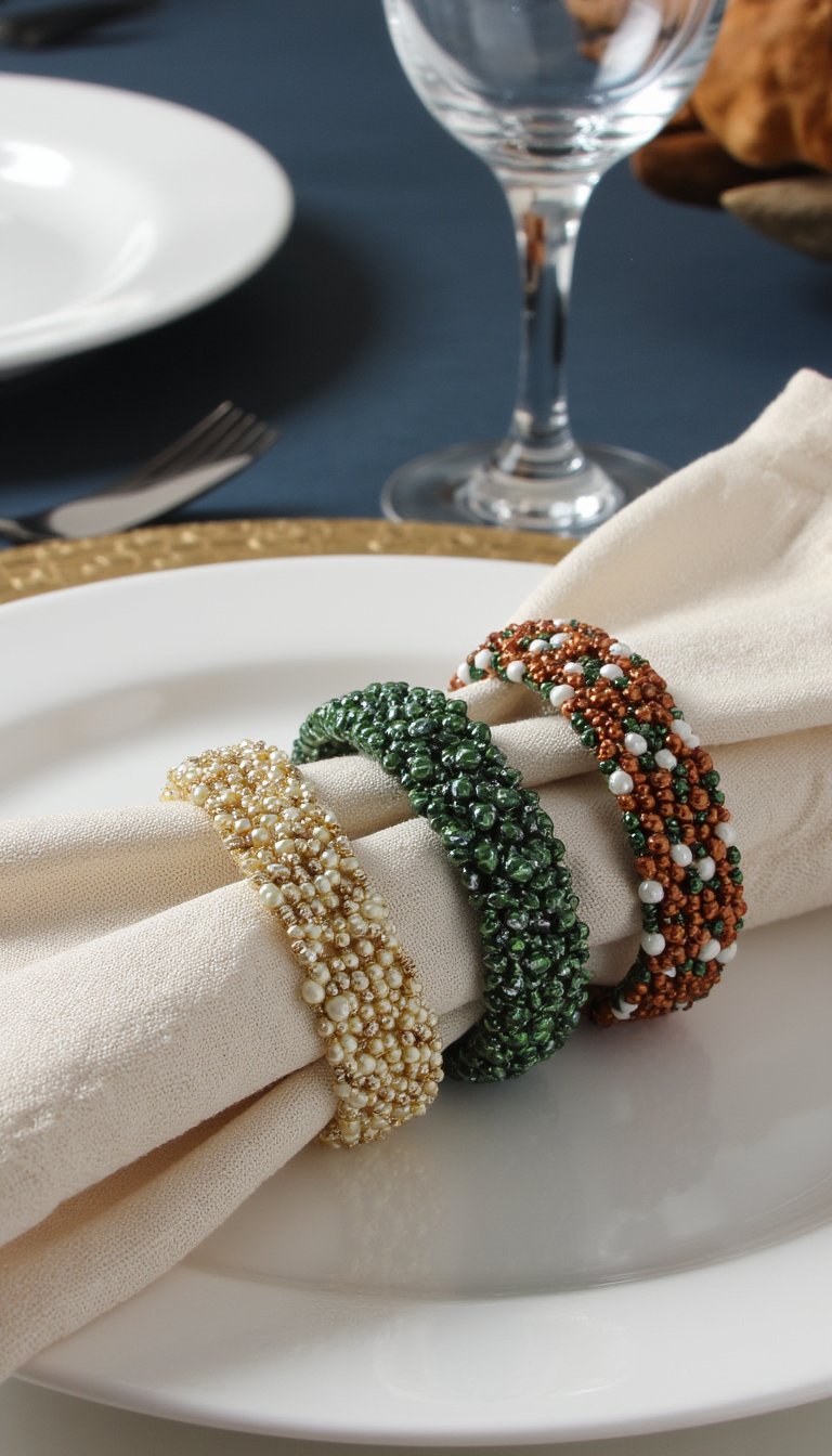 20. Beaded Napkin Rings for Table Settings