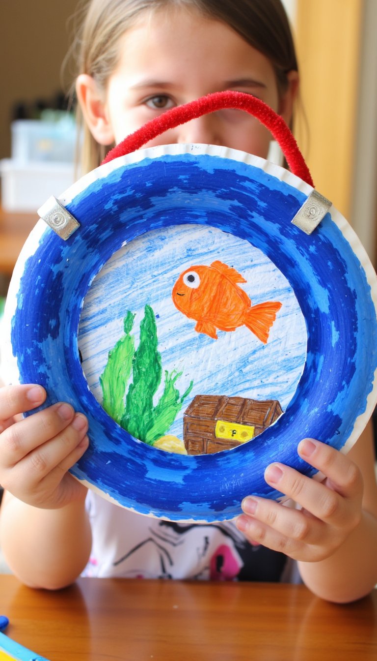 8. Paper Plate Porthole to the Sea