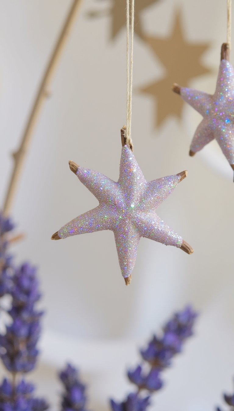 18. Glittered Twig Fairy Stars & Mobiles