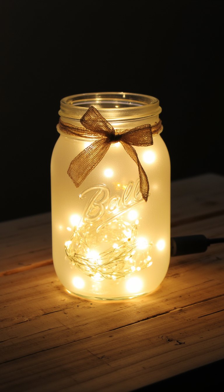 5. Mason Jar Fairy Lights