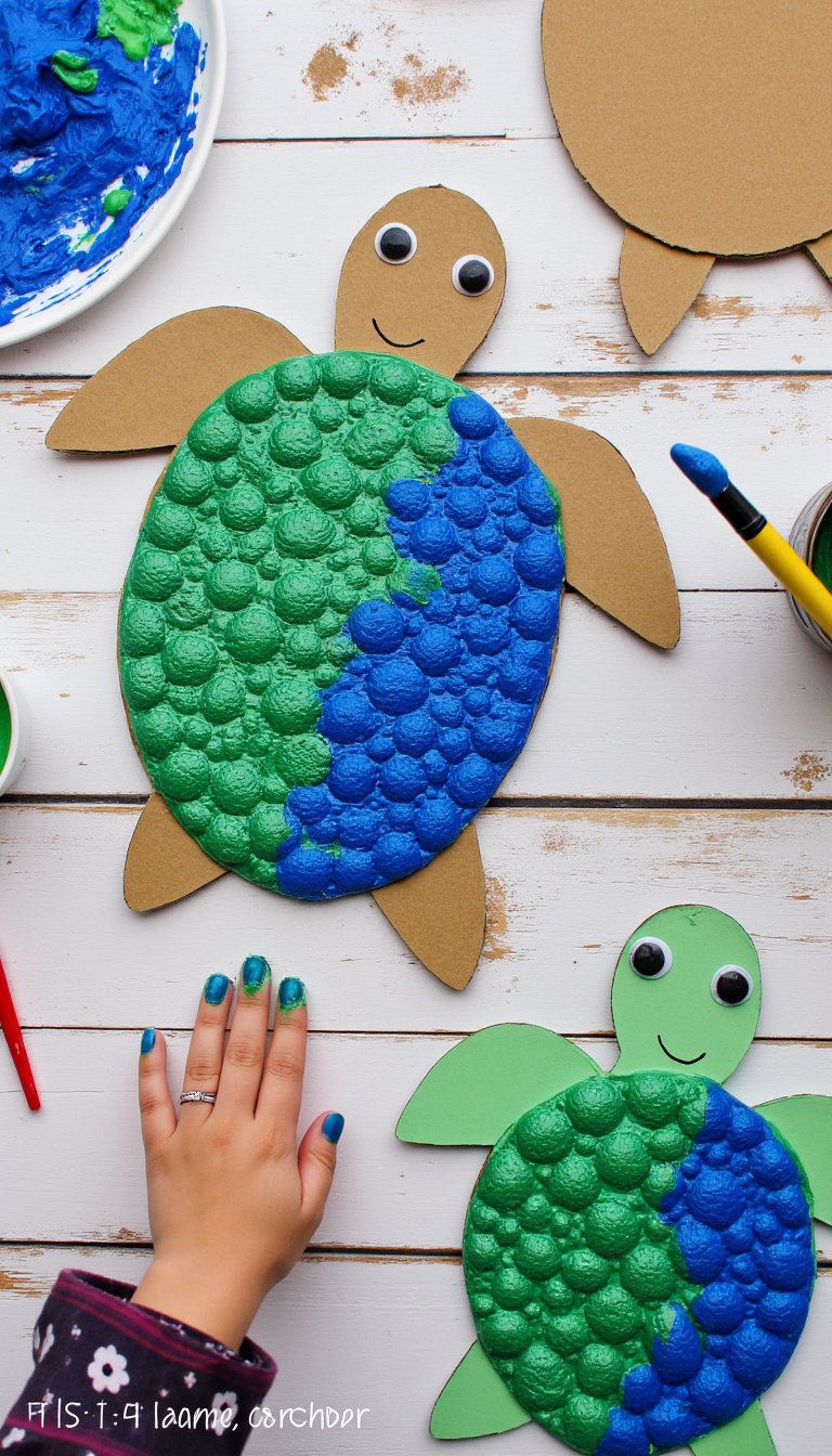 6. Bubble Wrap Printed Sea Turtle