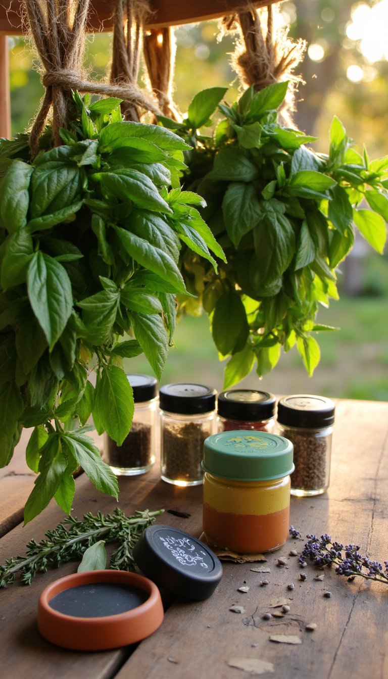 10. Herb-Drying Rack & Spice Jars