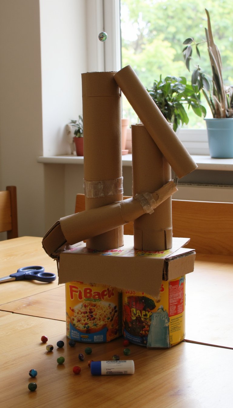 28. Cardboard Marble Run