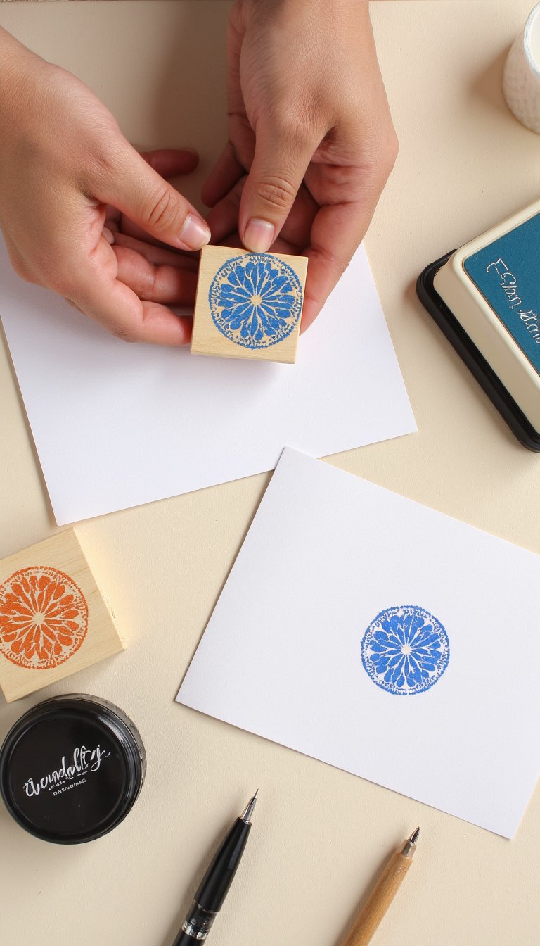 12. Hand-Stamped Greeting Cards