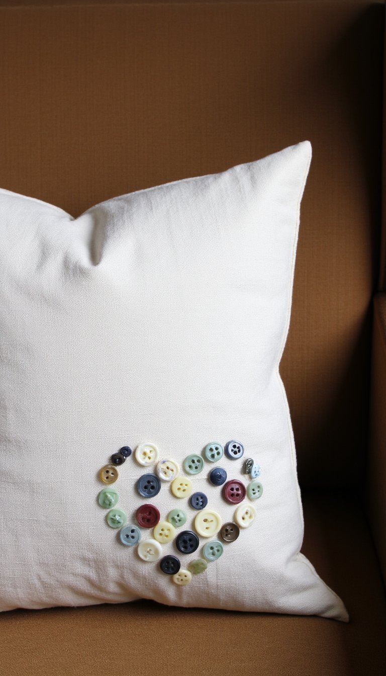 8. Cozy Button-Embellished Throw Pillow