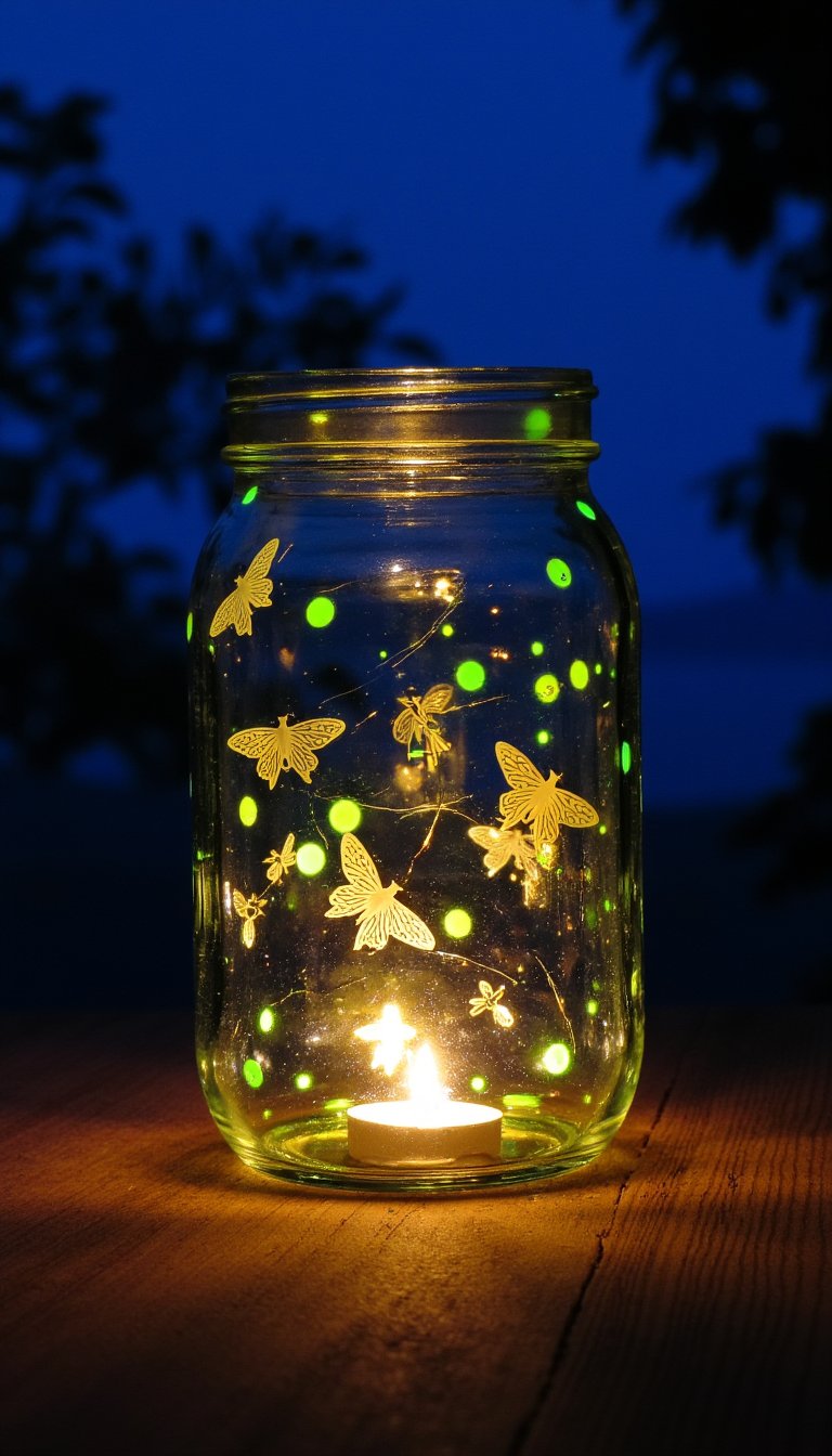 8. Glowing Firefly Jar Lanterns