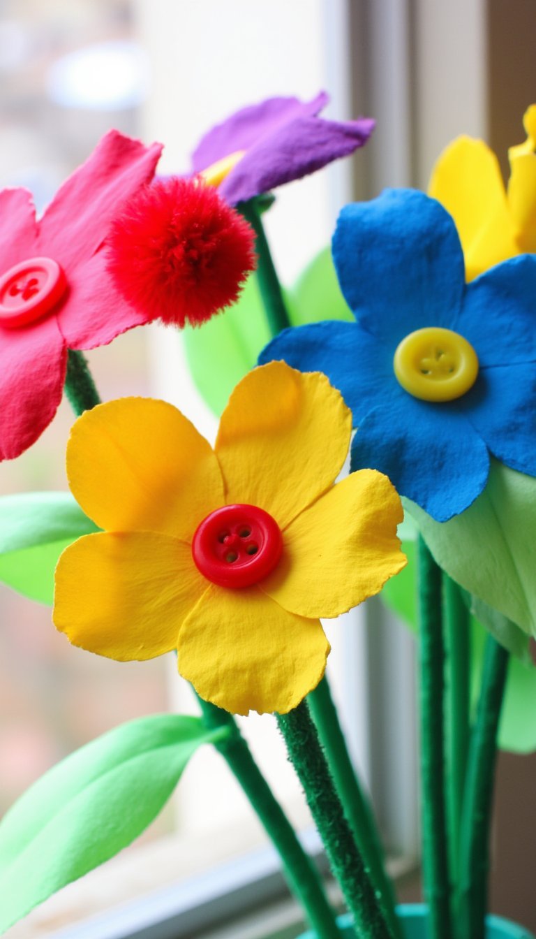 1. Blooming Egg Carton Flowers