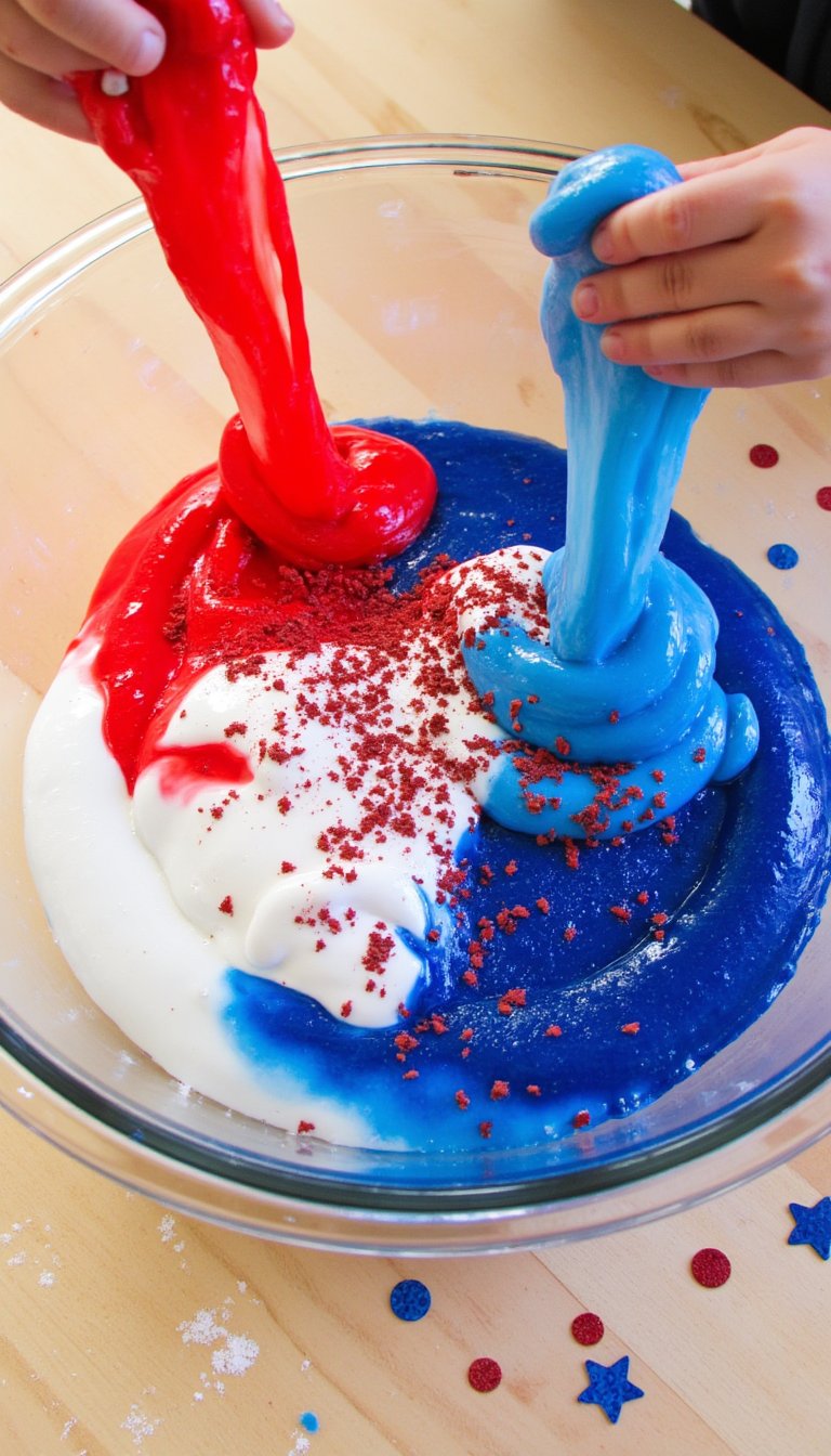 1. DIY Patriotic Slime Extravaganza