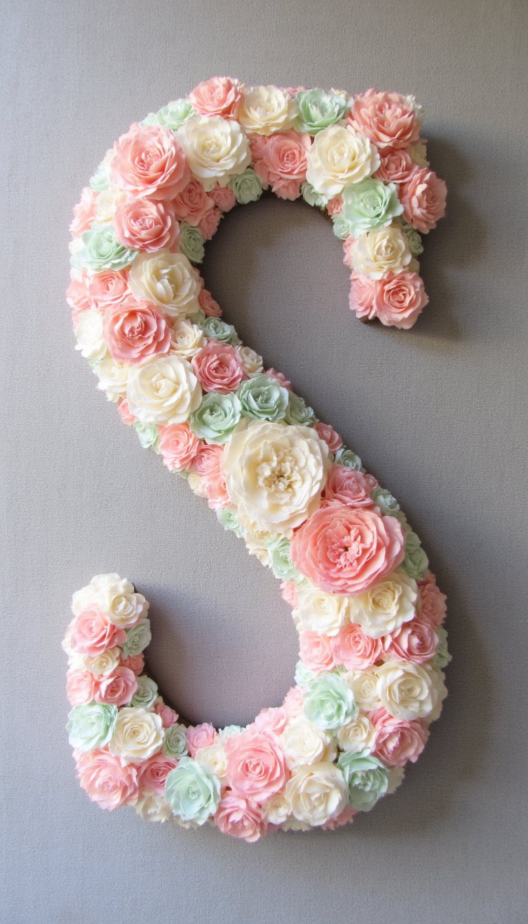 27. Simple Monogram Letter Decor