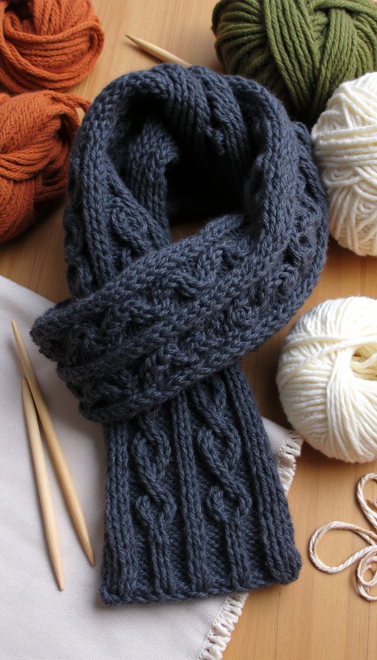 8. Knitted Cable Scarves