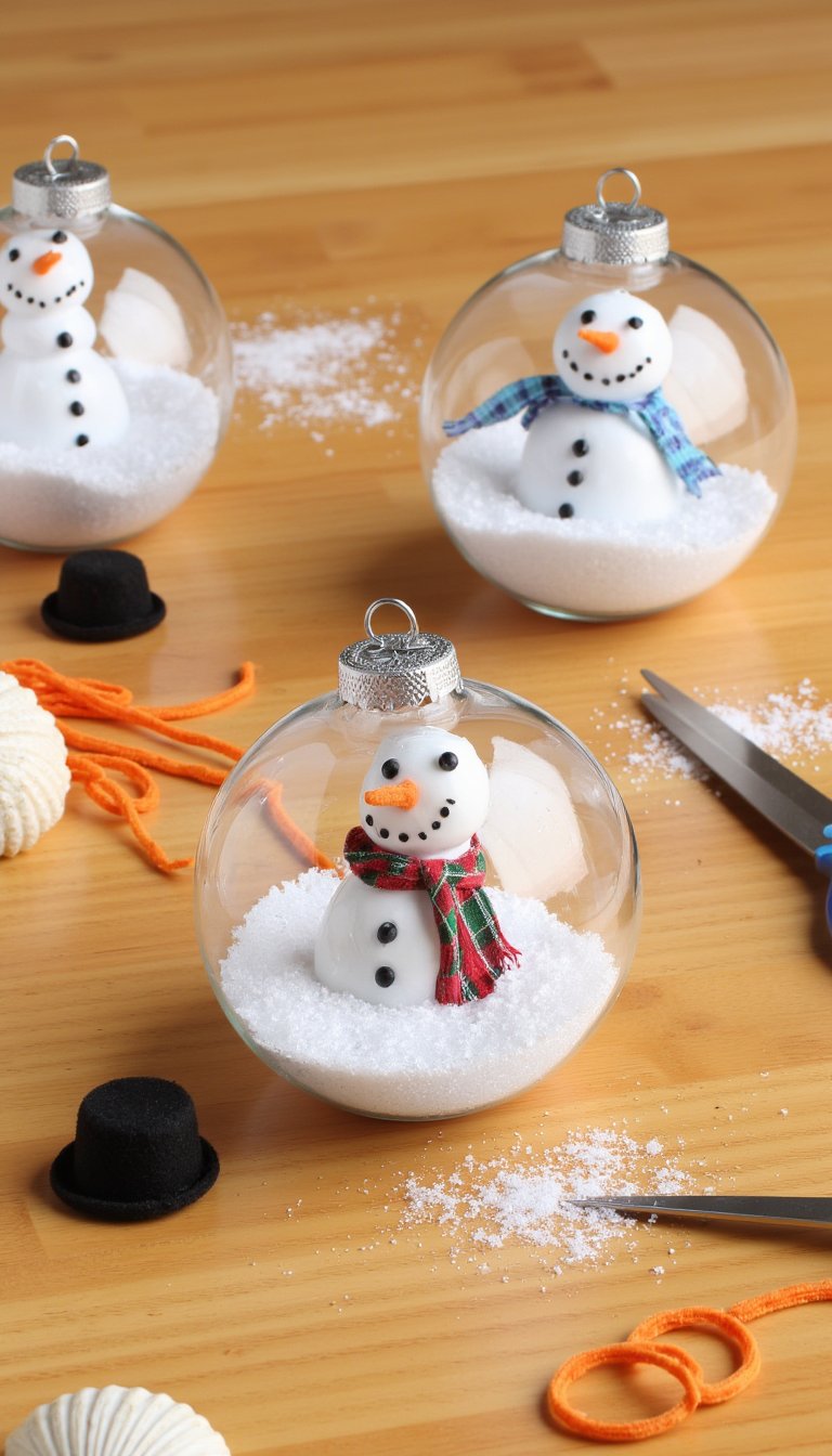 1. Melted Snowman Ornaments